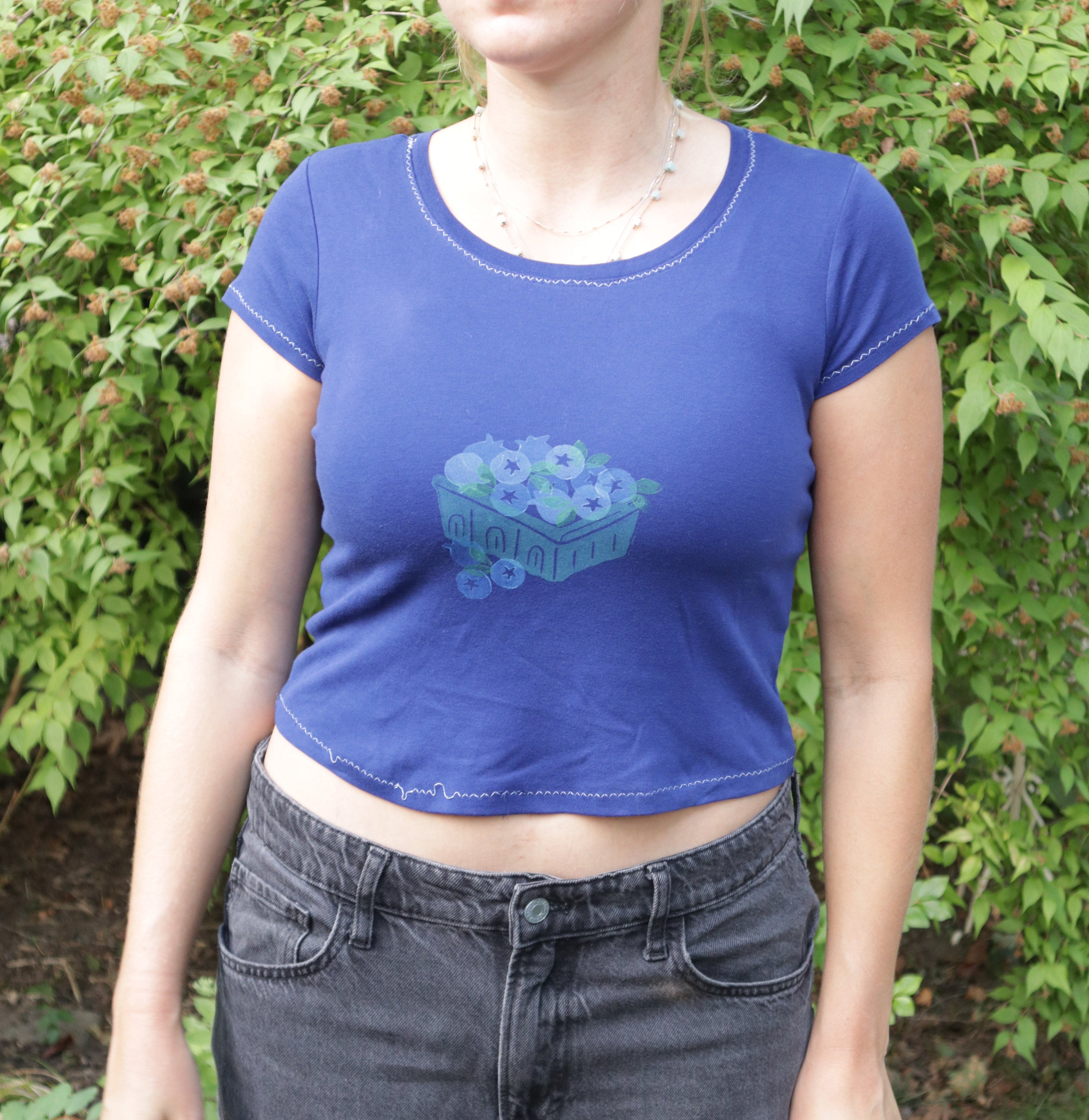 Blueberry Basket Print Shirt